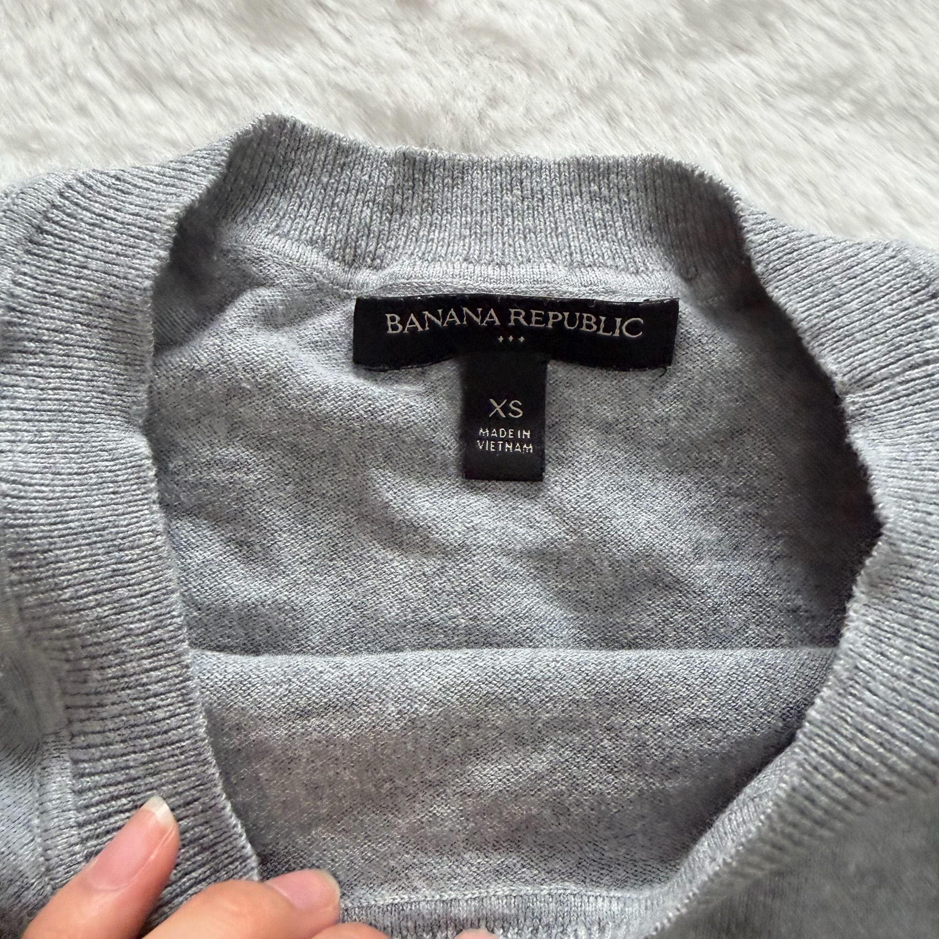 Banana Republic Bulldog Sweater Size XS Gray Frenchie Dog Graphic Pullover 7