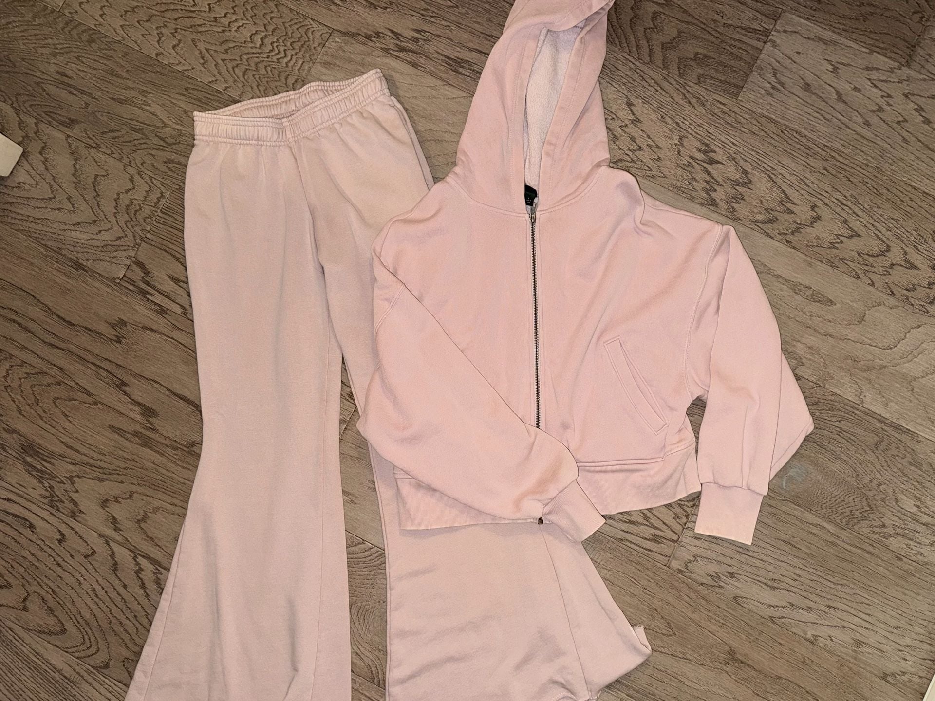 Wild Fable Zip Up Hoodie & Flare Sweatpants Set Size S Pink 1