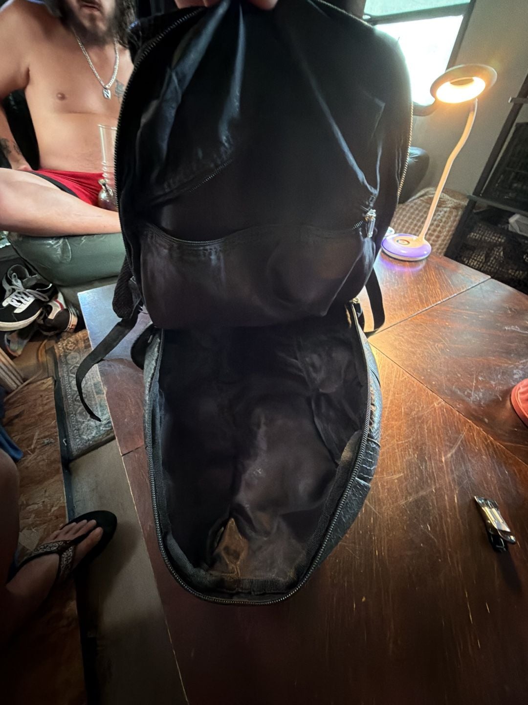 Guess Black Faux Snake Skin Leather Backpack 3