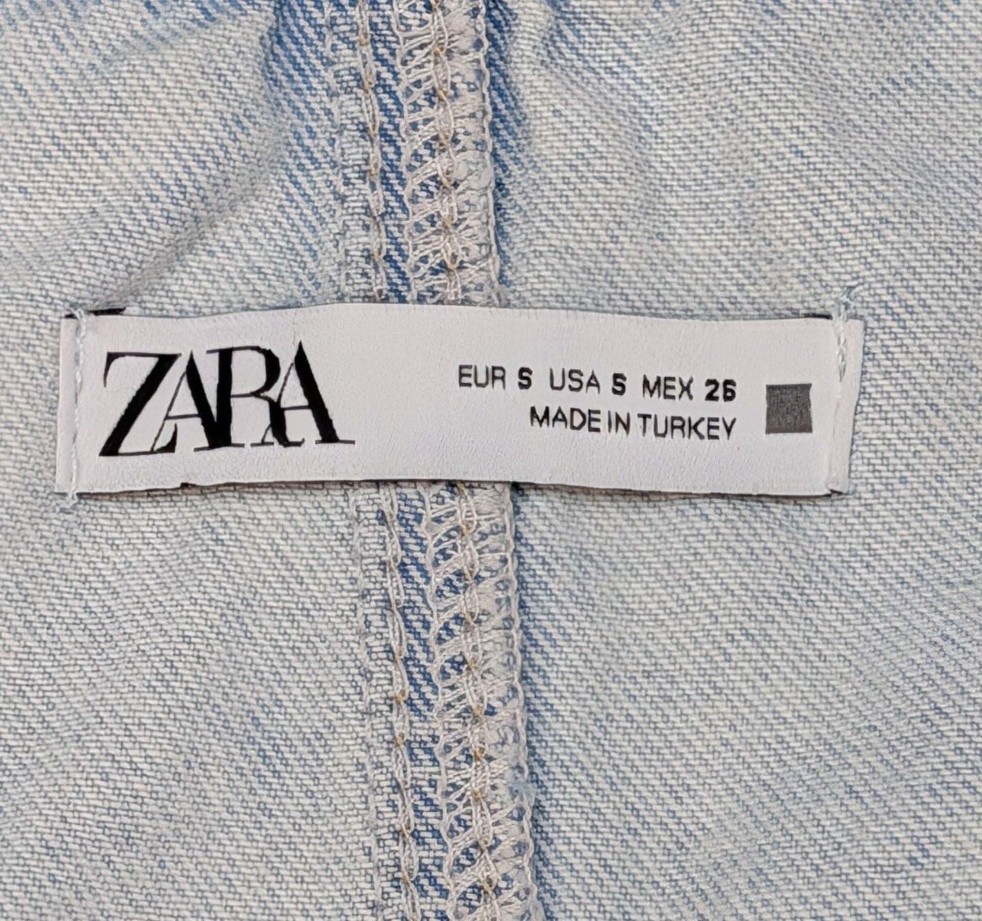Zara Denim Vest Size S Light Blue Cropped Button Front 4