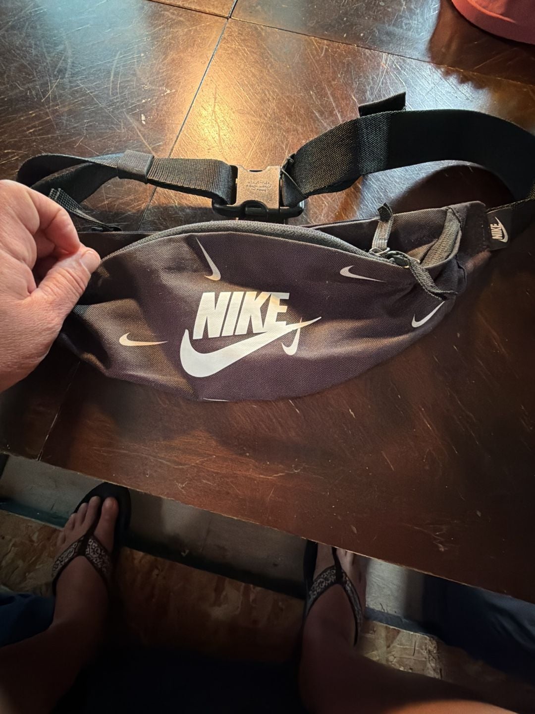 Nike Heritage Hip Pack Black All-Over Swoosh Print Belt Bag 3
