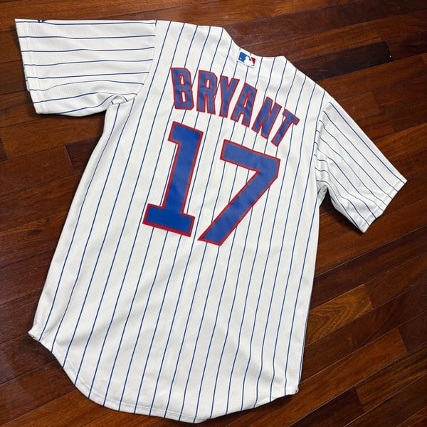 Majestic Chicago Cubs Kris Bryant #17 Pinstripe Jersey Men’s Small