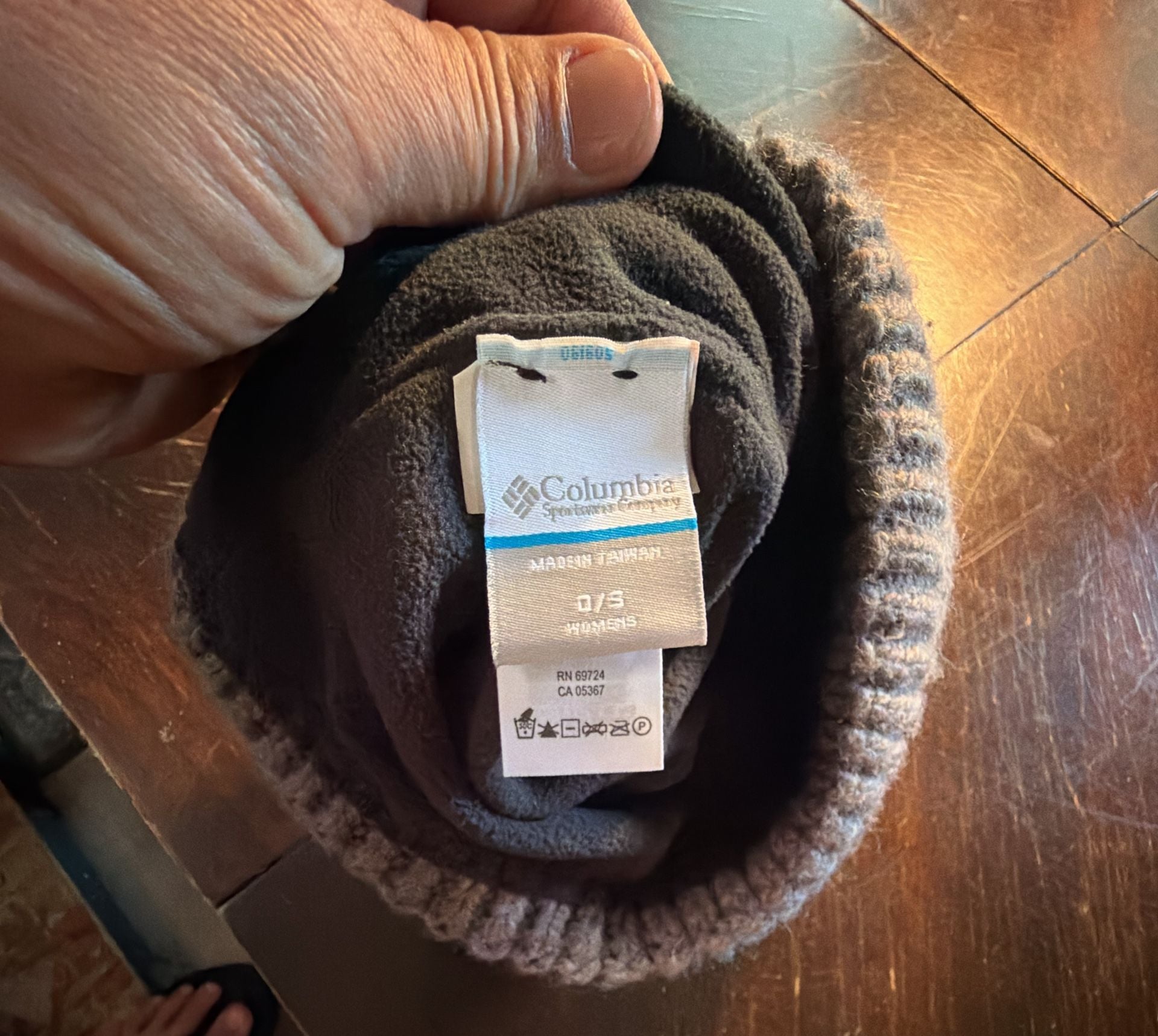 Columbia Cable Knit Beanie O/S Gray Fleece Lined Winter Hat 3