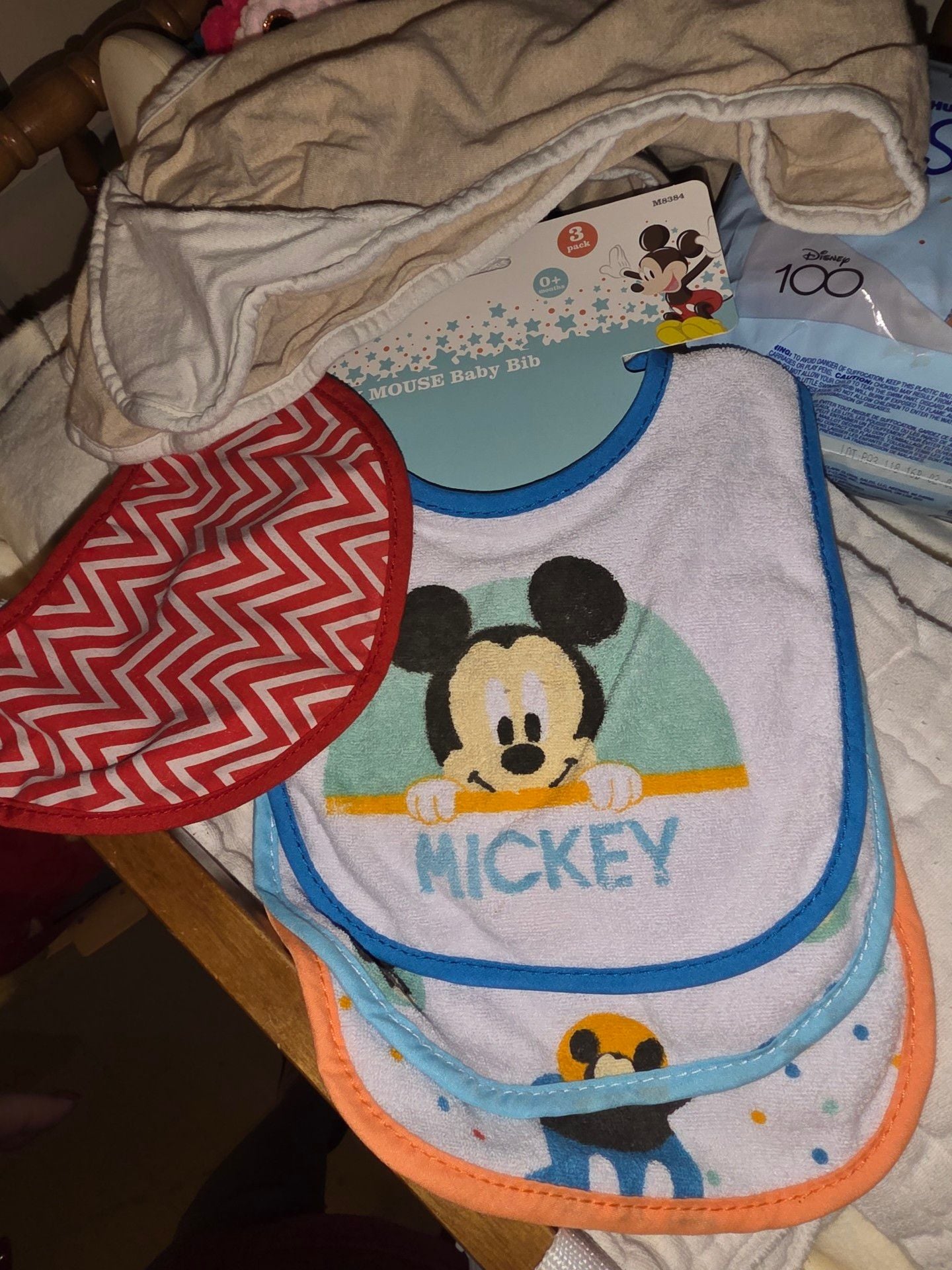Baby bundle/Huggies Little Swimmers/bibs/slip sack/burp cloths 2
