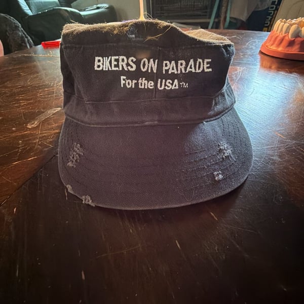 Bikers on Parade Distressed Cadet Hat Black Cotton