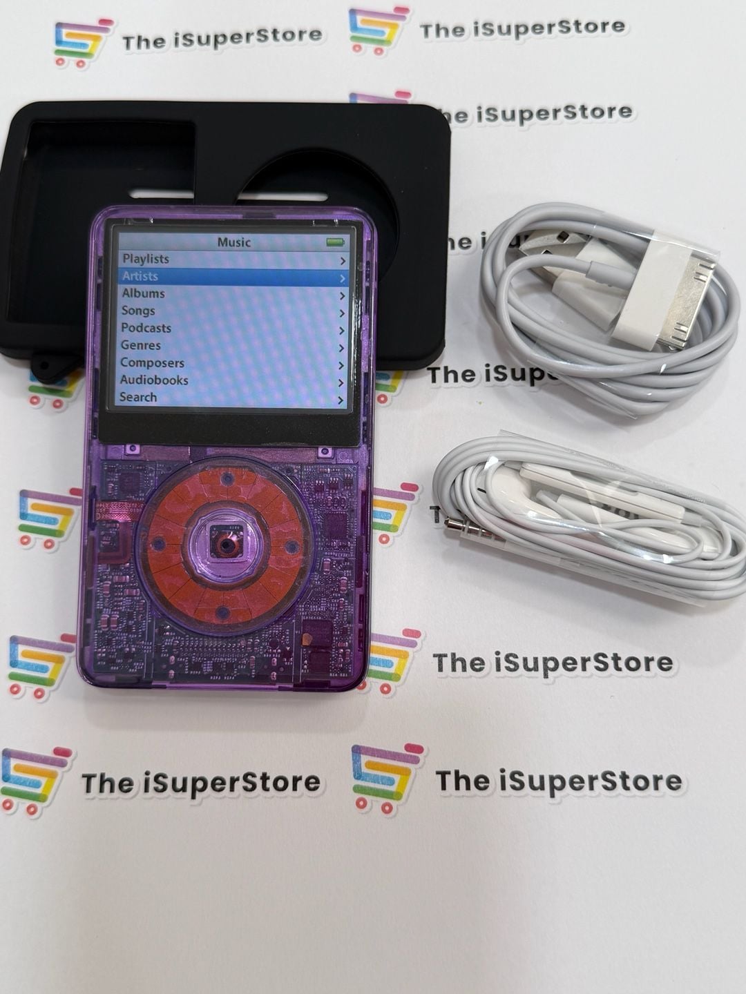 Custom Apple iPod Classic 5th Gen 128GB Transparent Purple 1YR Warranty 1