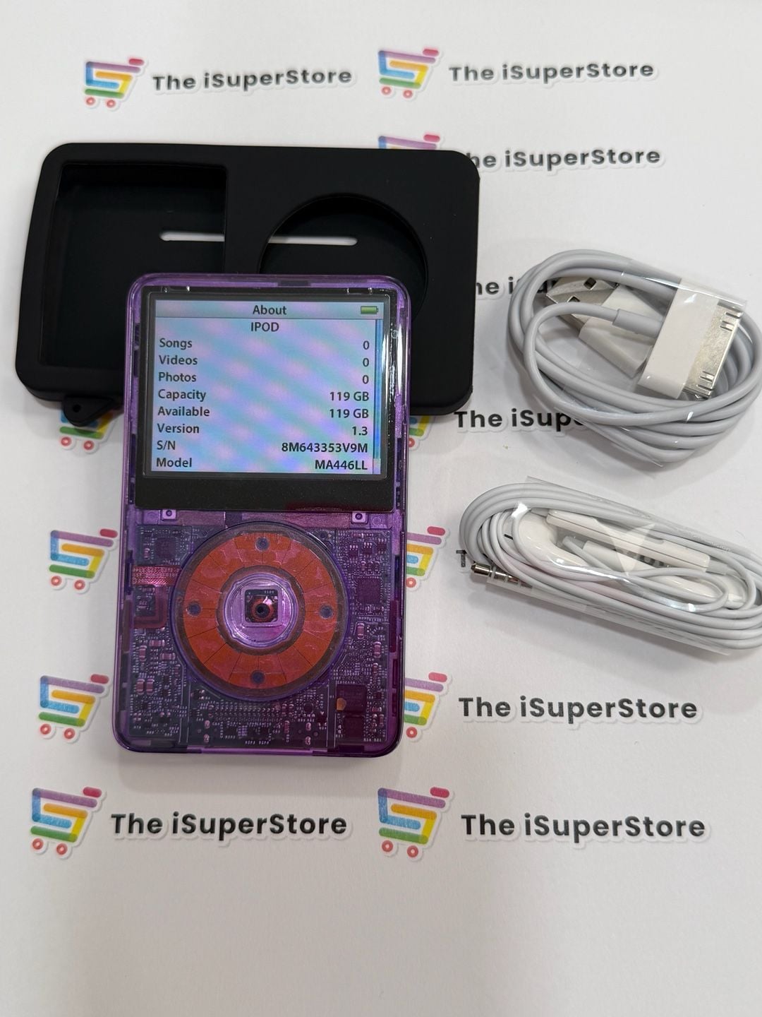 Custom Apple iPod Classic 5th Gen 128GB Transparent Purple 1YR Warranty 2