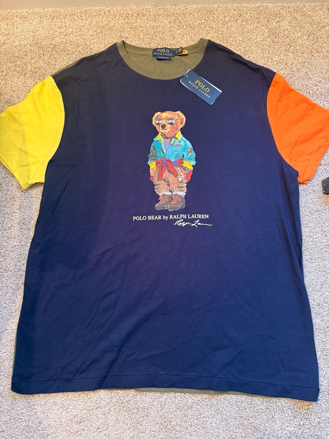 Polo Ralph Lauren Bear Colorblock T Shirt Size L 2
