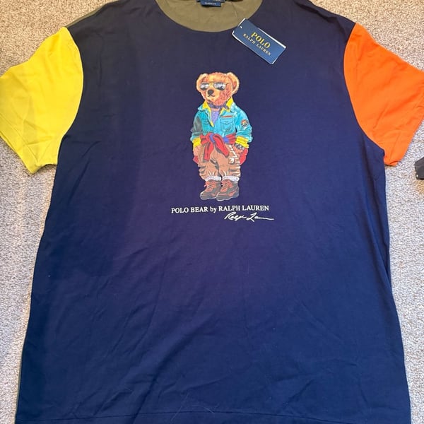 Polo Ralph Lauren Bear Colorblock T Shirt Size L