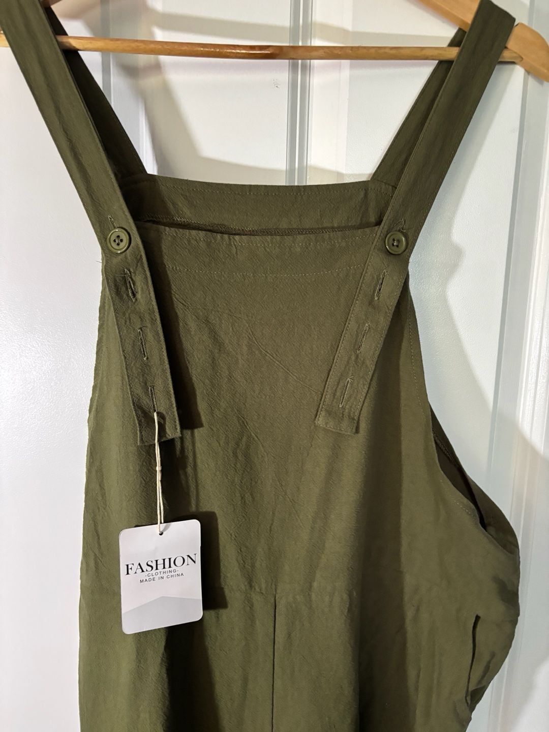 Olive Green Linen-Blend Overalls Wide Leg Cottagecore NWT M 10