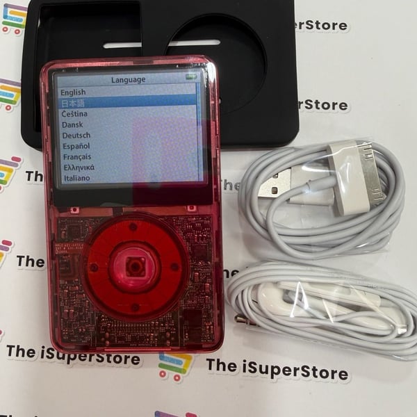Apple iPod Classic 5th Gen 128GB Red Transparent 1 YR Warranty 
