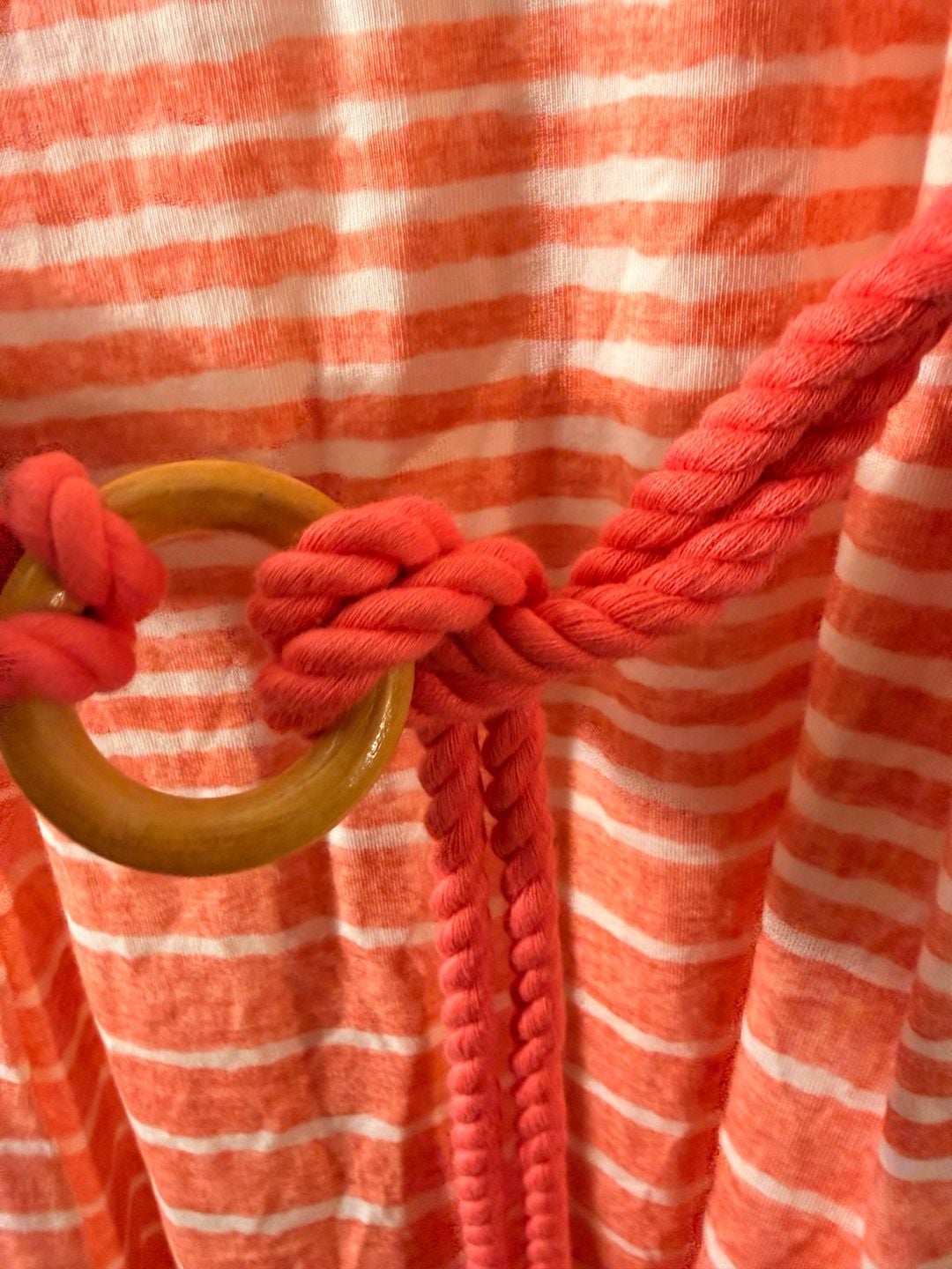 Tommy Bahama Striped Dress Size XS/TP Orange White Cotton Belted 6