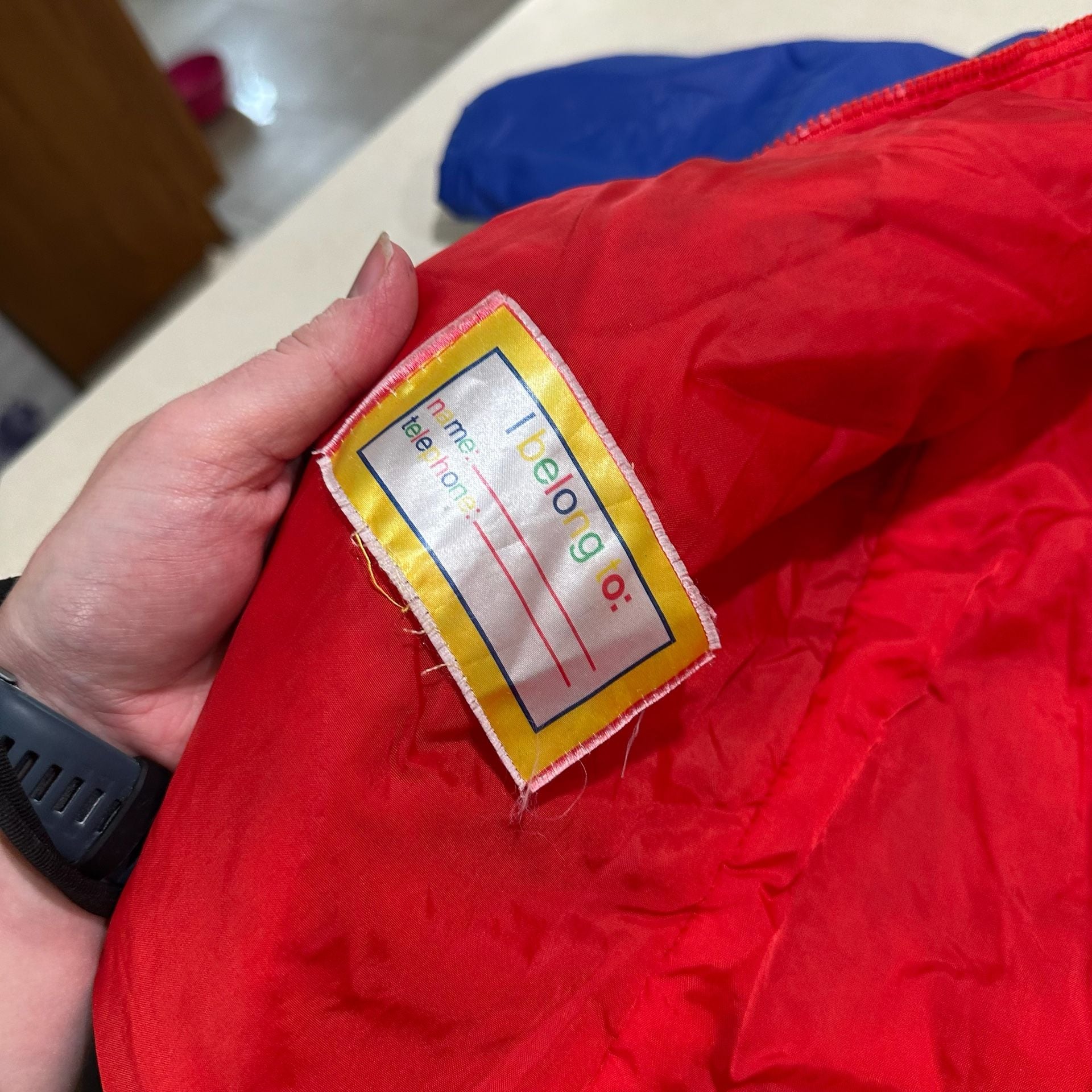 Wippette Kids Sports Print Hooded Rain Jacket Size 3T Blue Red 5