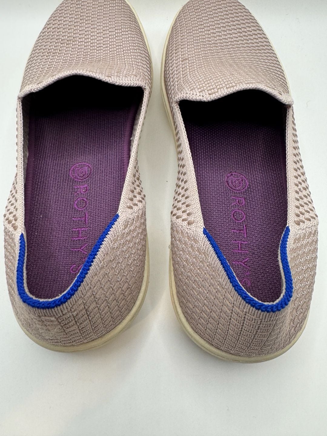 Rothy's Honeycomb Slip On Sneaker Lavender Textile Comfort Shoes 9.5 7