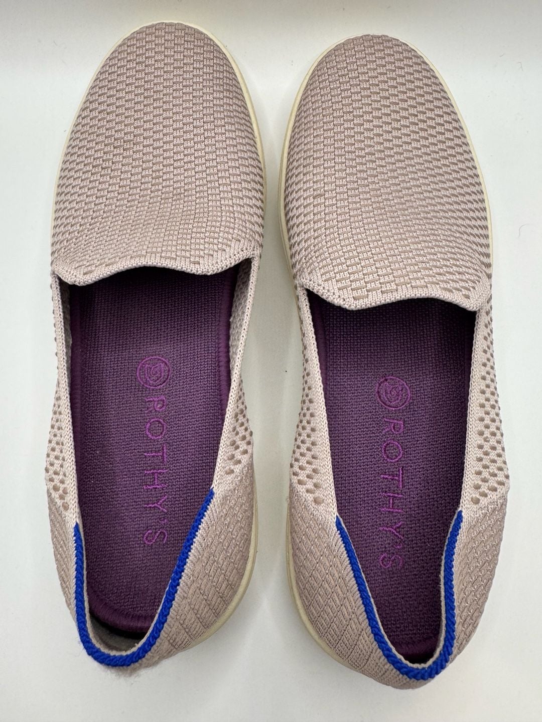 Rothy's Honeycomb Slip On Sneaker Lavender Textile Comfort Shoes 9.5 8