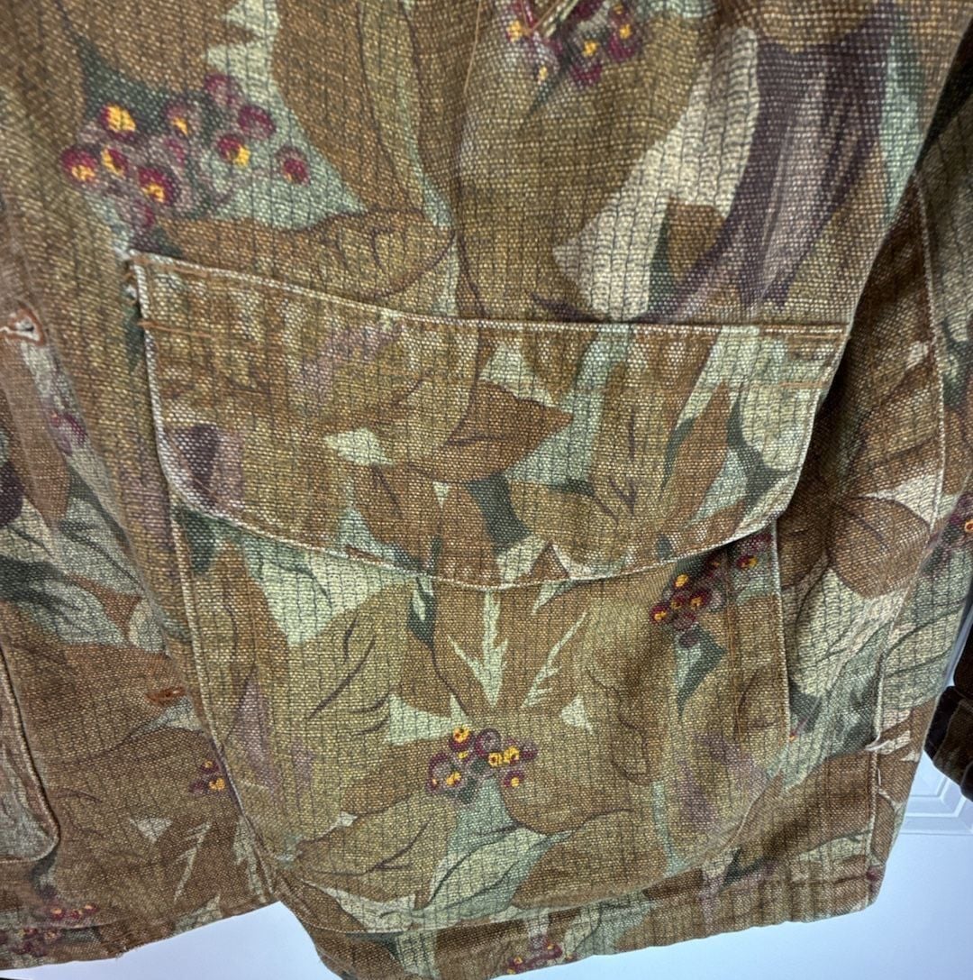 Ruff Hewn Floral Leaf Camouflage Jacket Size S 8