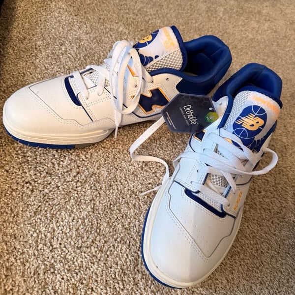New Balance 550 Size 9.5 White Blue Lakers Sneakers BB550WTN