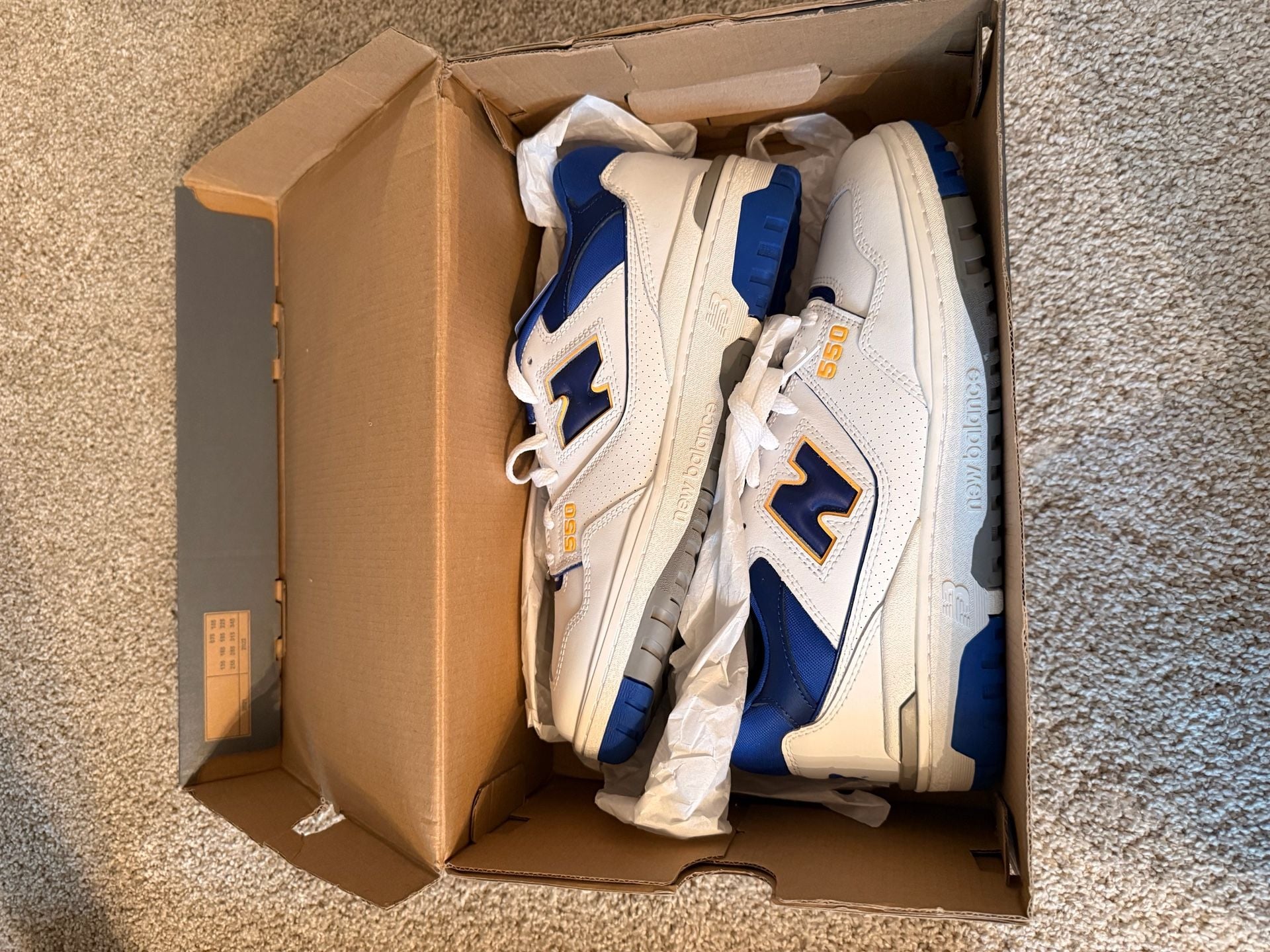 New Balance 550 Size 9.5 White Blue Lakers Sneakers BB550WTN 3