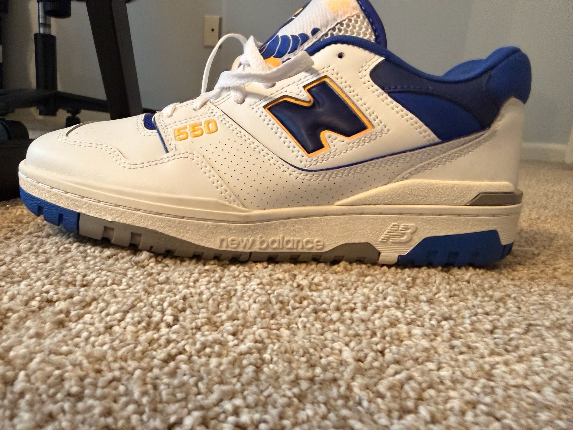 New Balance 550 Size 9.5 White Blue Lakers Sneakers BB550WTN 4