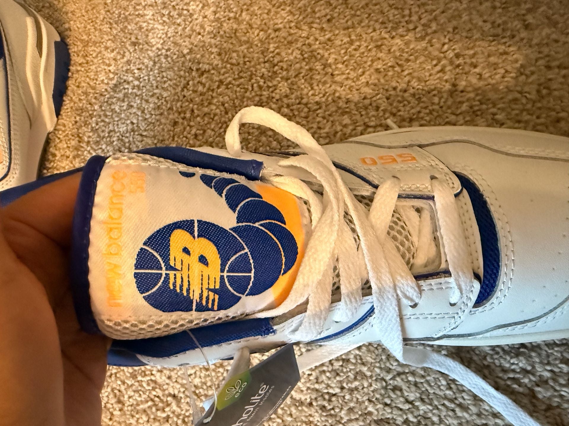 New Balance 550 Size 9.5 White Blue Lakers Sneakers BB550WTN 5