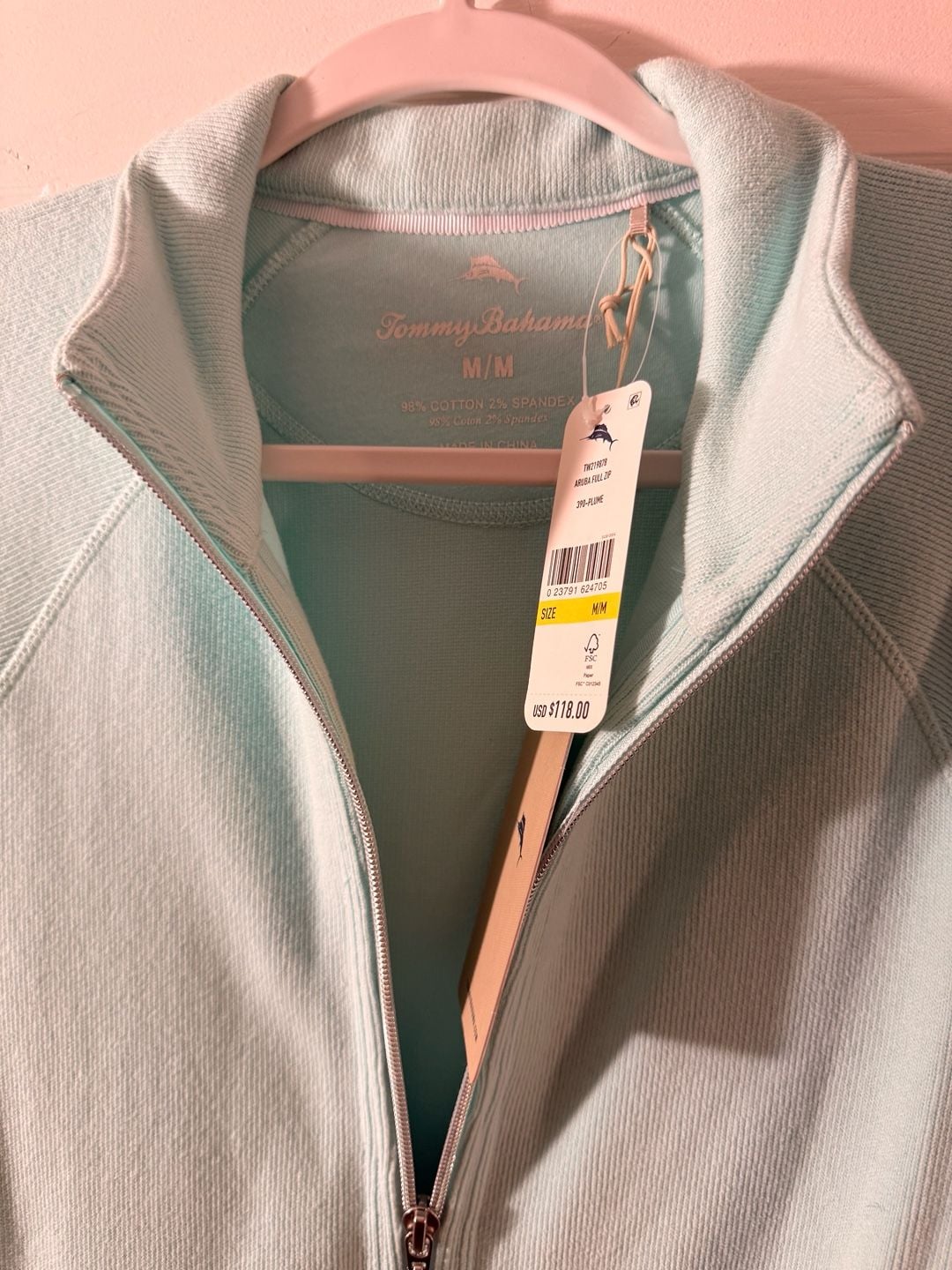 Tommy Bahama Aruba Full Zip Size M Plume Jacket Sweatshirt 4