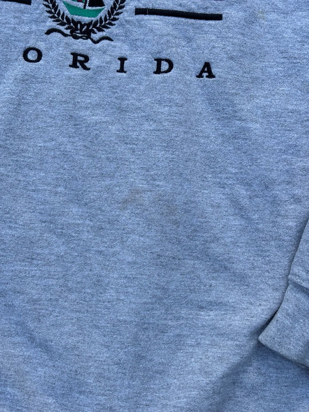 Vintage Florida Embroidered Sailboat Crewneck Sweatshirt Gray 6