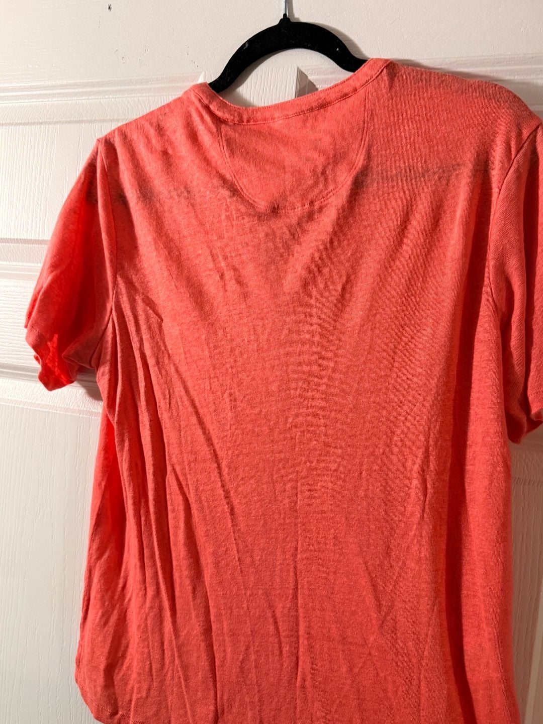 Tommy Bahama Linnea Placket SS Tee Size XS/TP Melon Berry Linen Top 7