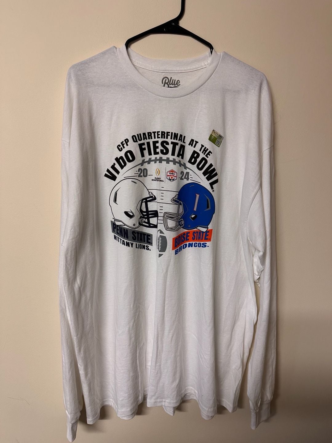 Blue 84 Fiesta Bowl Long Sleeve T-Shirt Size XXL White Penn State Boise State 2