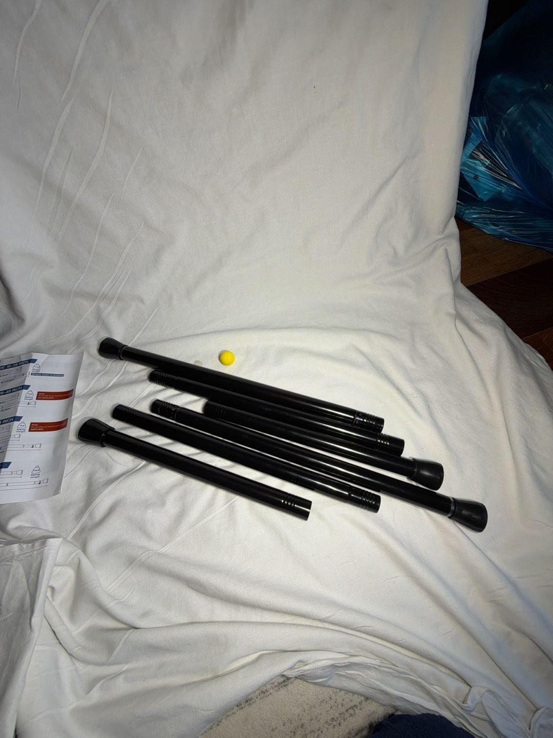 Black Spring Tension Curtain Rods Set 28-48 Inch 1