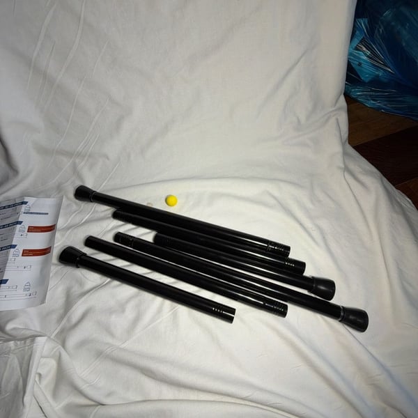 Black Spring Tension Curtain Rods Set 28-48 Inch