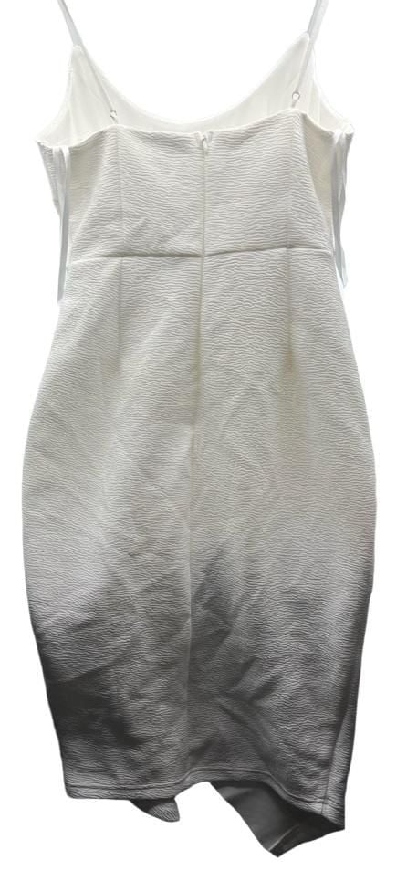 Selfie Leslie White Midi Dress Size M Asymmetrical Ruffle New With Tags 8