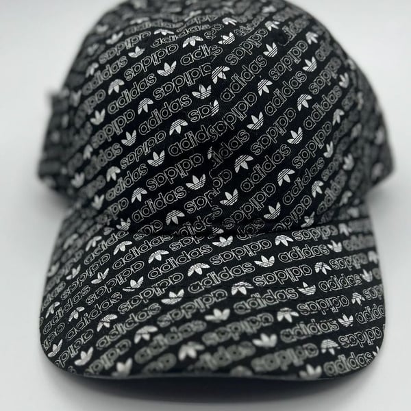 Adidas Monogram Trefoil Strapback Cap Black White