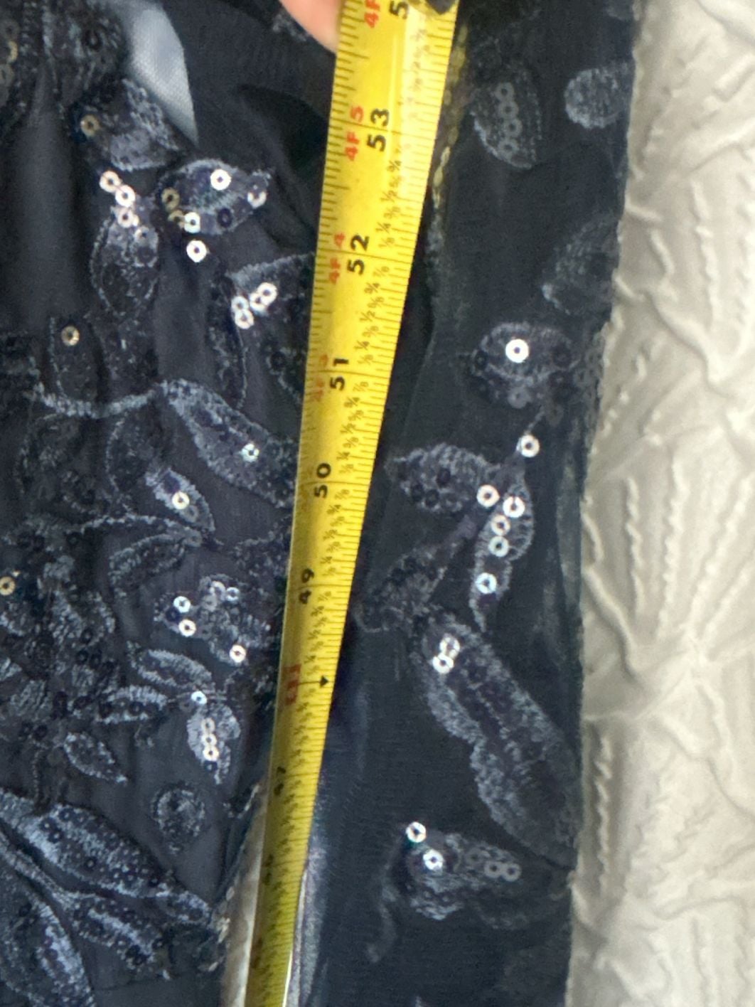 No brand Evening Dress Size 12 Navy Blue Lace Sequin Chiffon 5