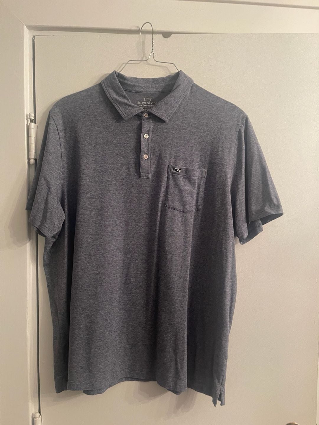 vineyard vines Edgartown Polo Size XXL Gray Pocket Pima Cotton Blend 2