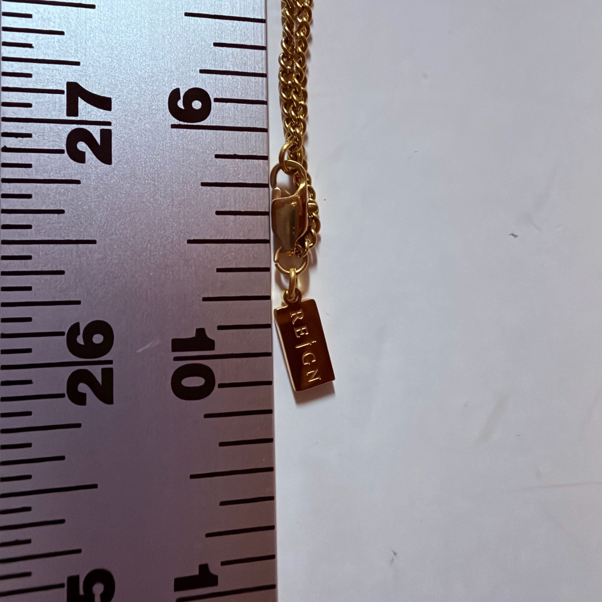 Reign Chains Dagger Pendant Necklace 18K Gold Plated Stainless Steel 20” 8
