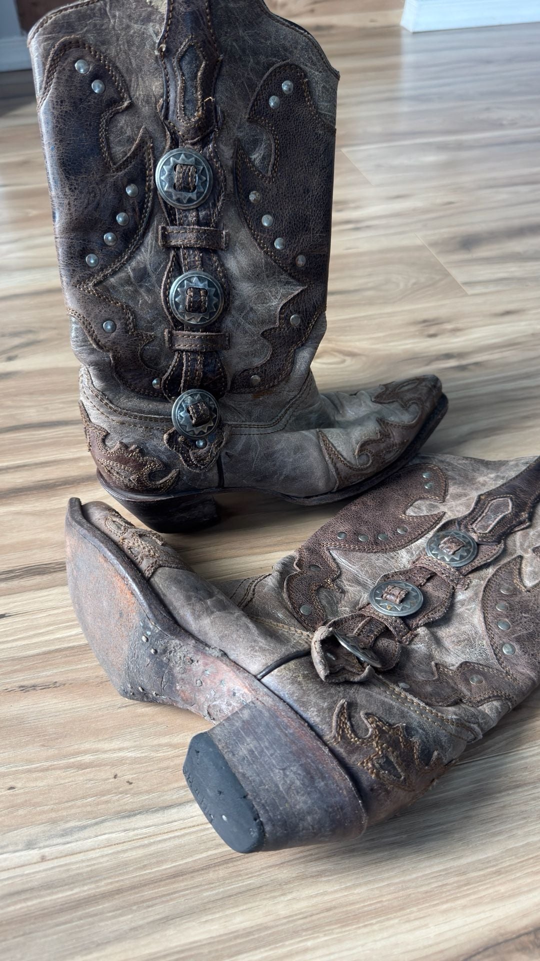 Corral Western Boots Size 8 W Brown Concho 2
