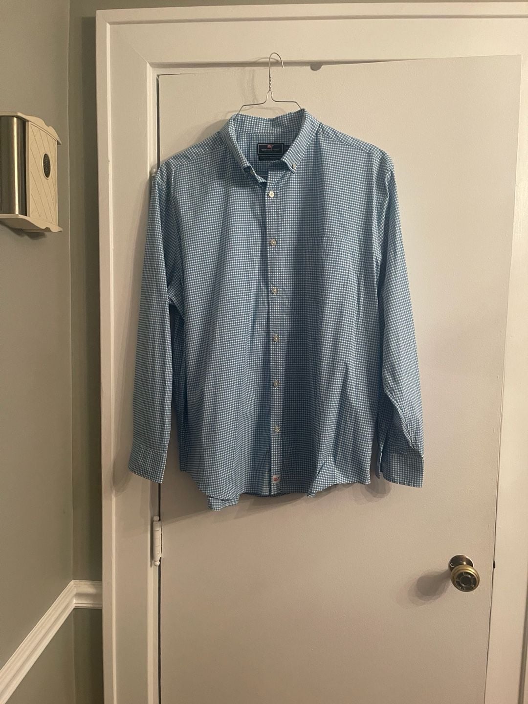 Vineyard Vines Classic Fit Murray Shirt Size XXL Blue Gingham Plaid 2