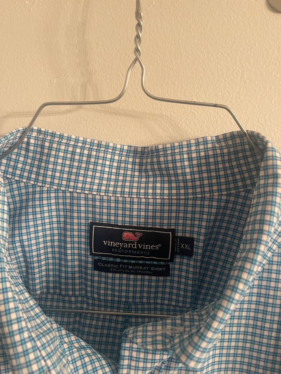 Vineyard Vines Classic Fit Murray Shirt Size XXL Blue Gingham Plaid 4