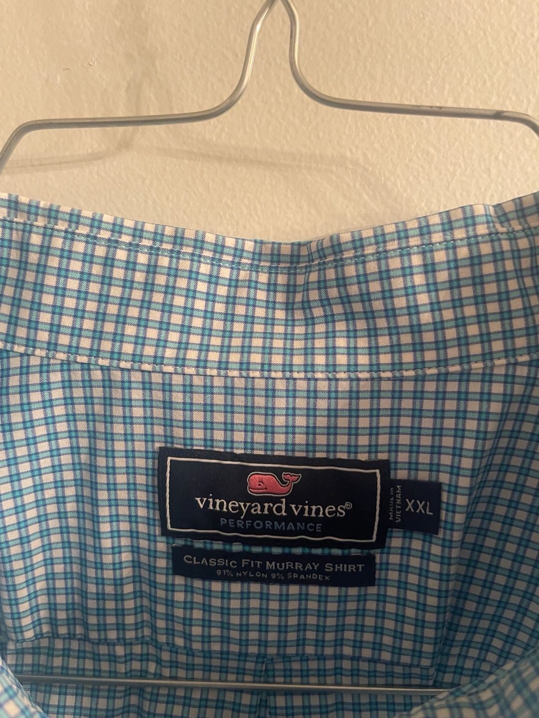 Vineyard Vines Classic Fit Murray Shirt Size XXL Blue Gingham Plaid 5
