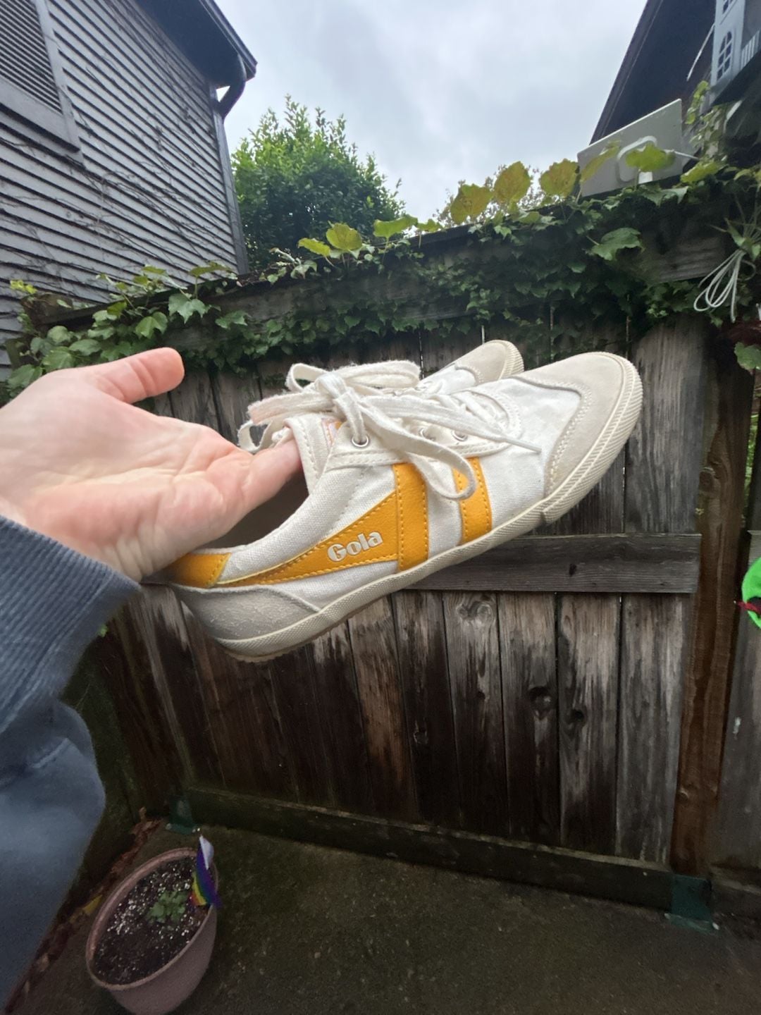 Gola CLA548 Womens Size 9 White Yellow Sneakers 4