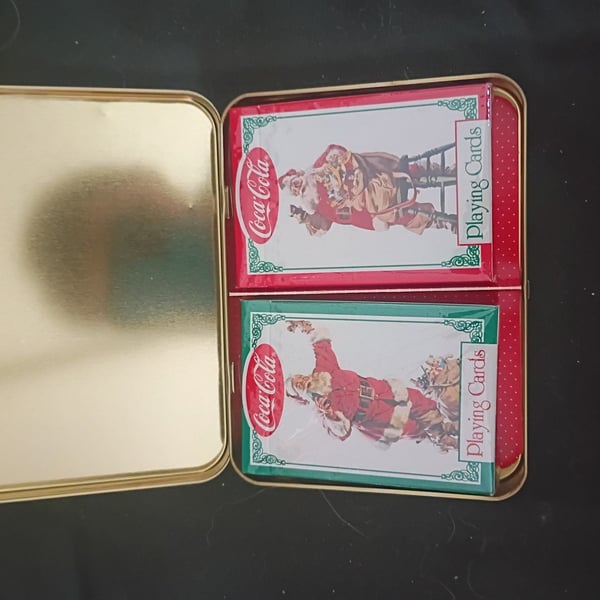 Coca-Cola 1994 Santa Playing Cards Collectible Tin 2 unopened Decks