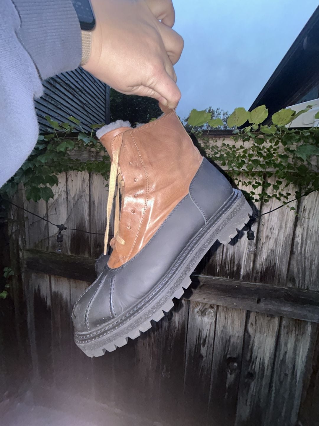 Harkcraft Leather Duck Boots Shearling Lined Mens Size 10.5/11 4