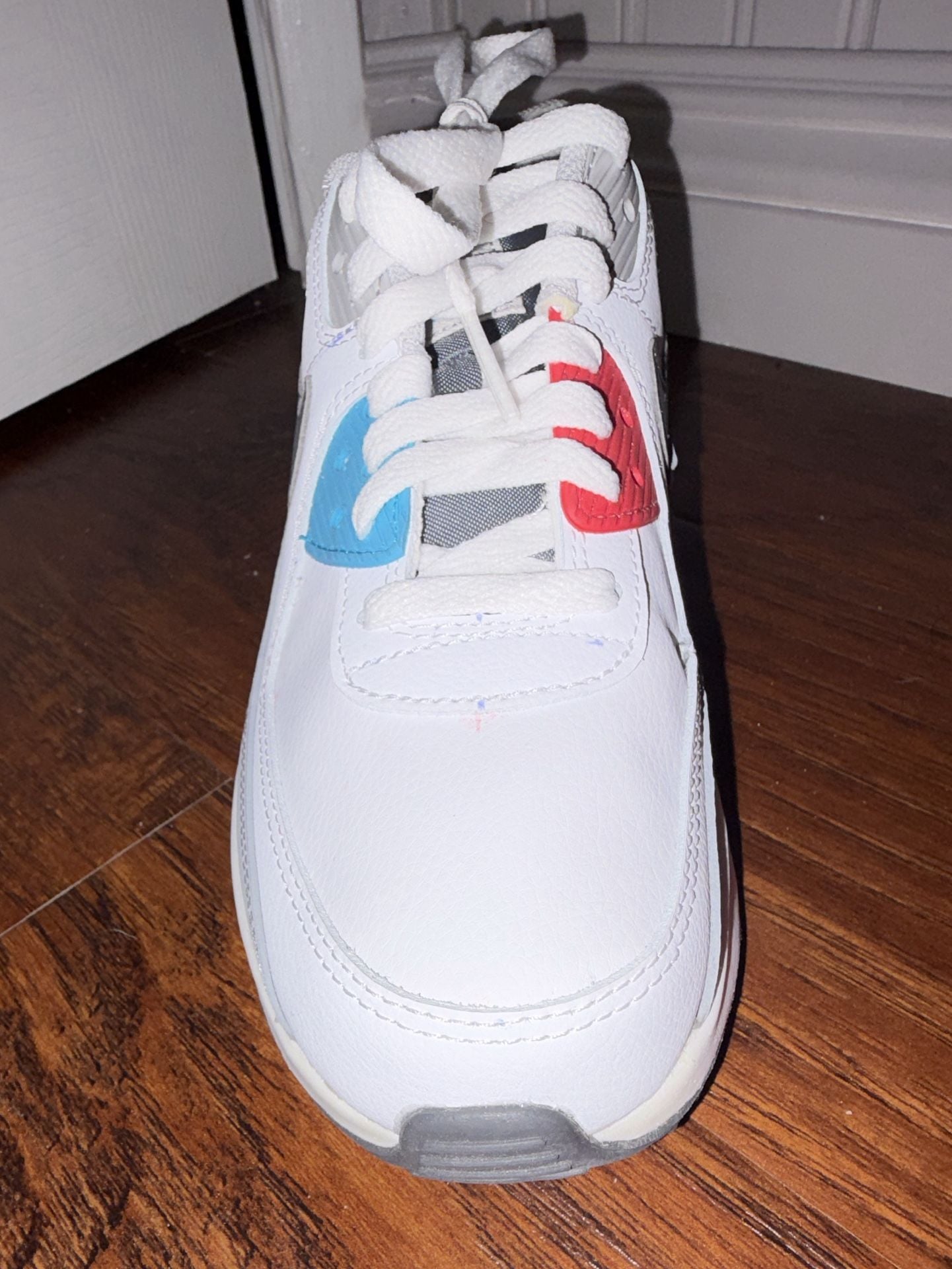Nike Air Max 90 LTR (GS) White/Iron Grey/Chlorine Blue/ Red CD6864-108 Size 5.5Y 1