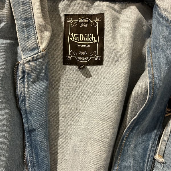 Von Dutch Originals Zip-Front Denim Jacket Light Blue
