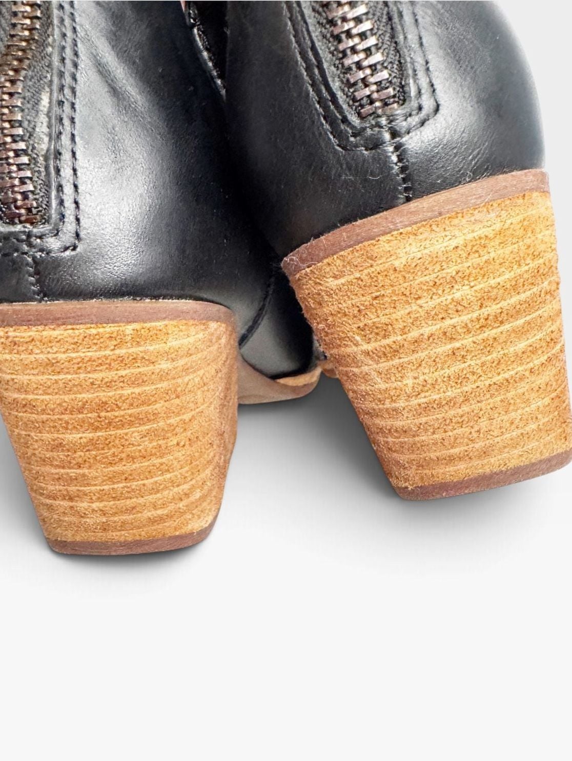 Kork-Ease Chandra Size 6.5M Black Leather Stacked Heel Booties 11