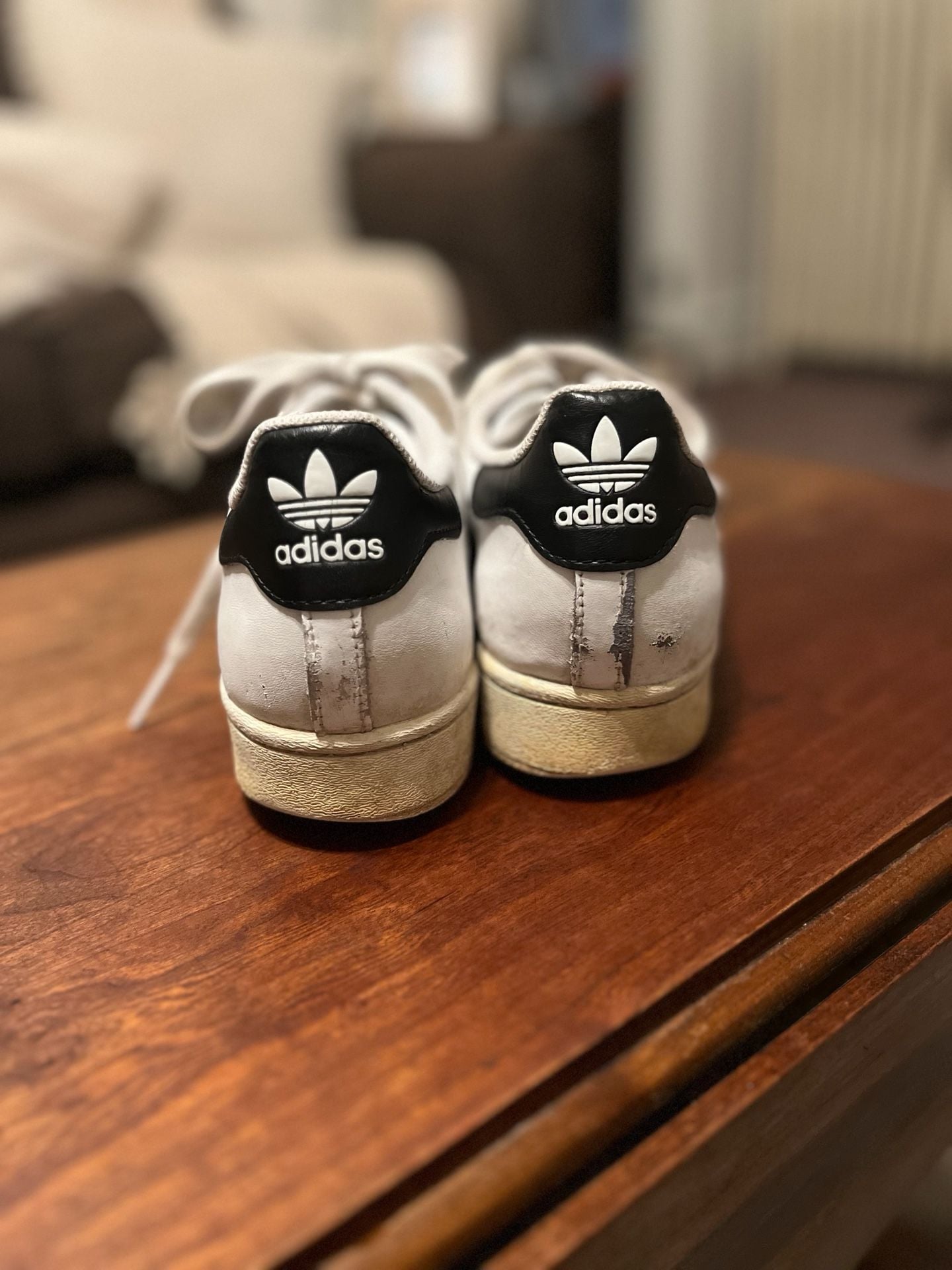Adidas Superstar White Black Sneakers Size 12 4