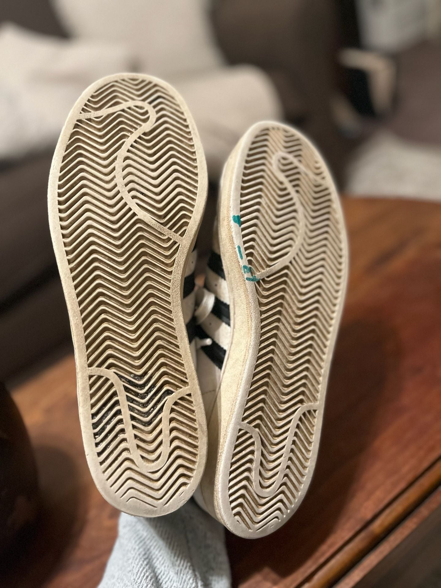 Adidas Superstar White Black Sneakers Size 12 5