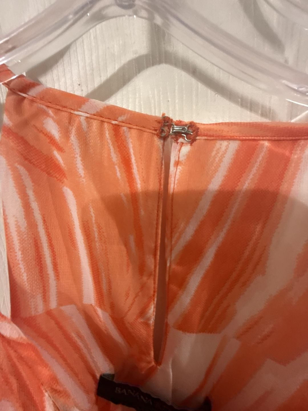 Banana Republic Halter Top Size PM Orange White Printed Sleeveless Blouse 5