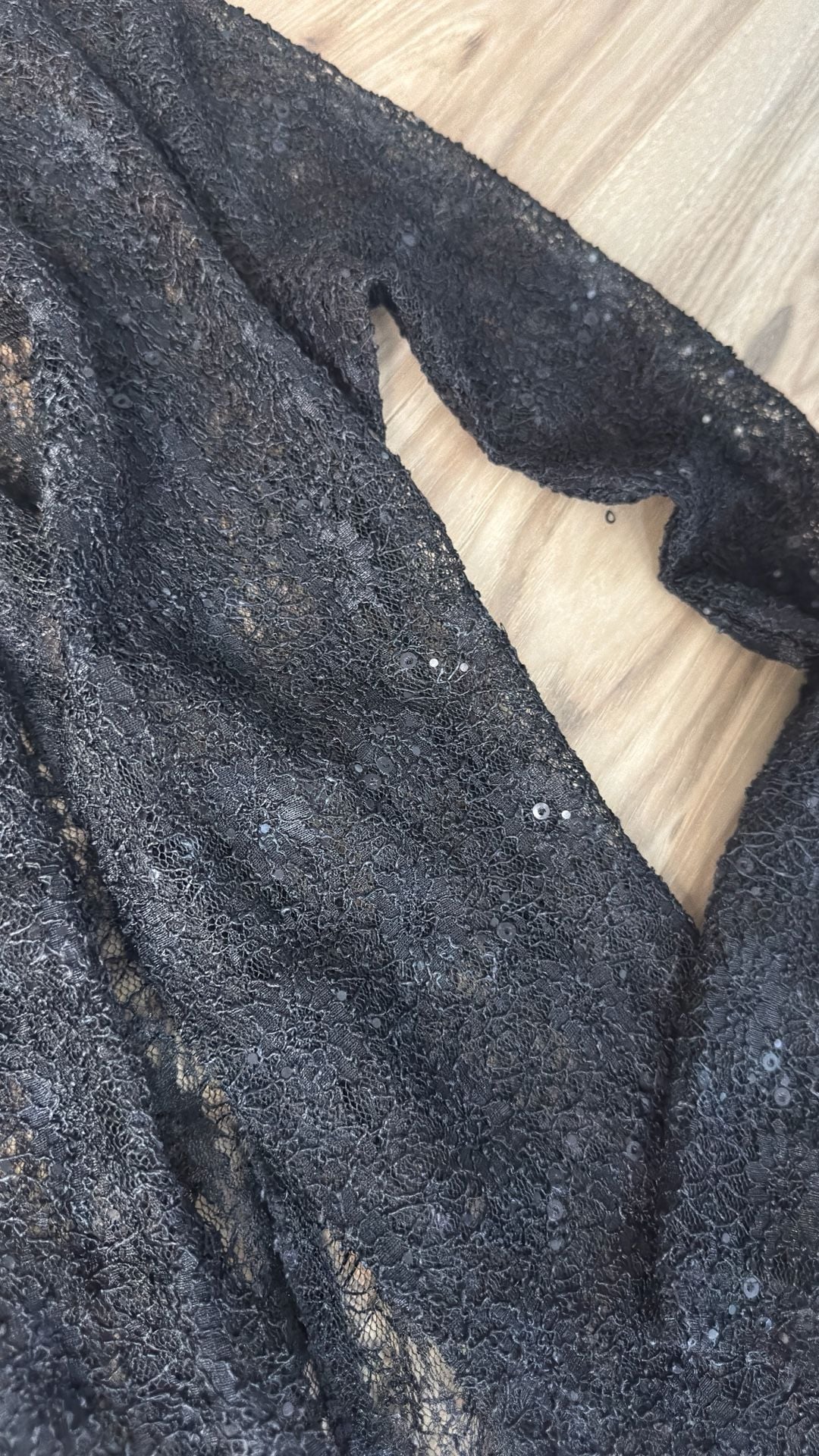 Duster Cardigan Black Lace Sequin XS/S 3