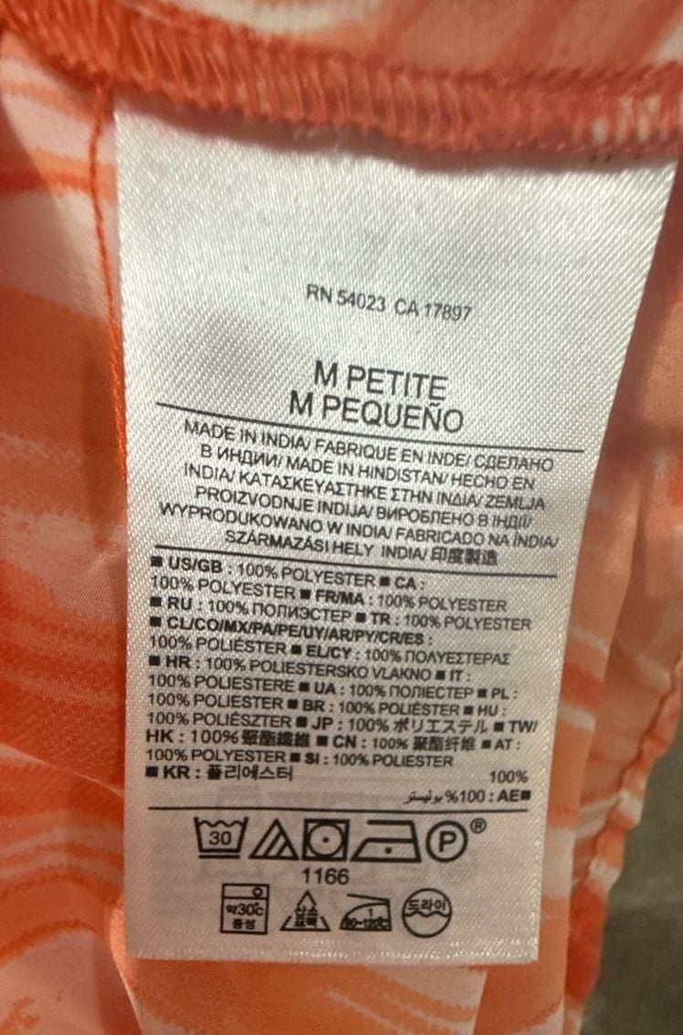 Banana Republic Halter Top Size PM Orange White Printed Sleeveless Blouse 9